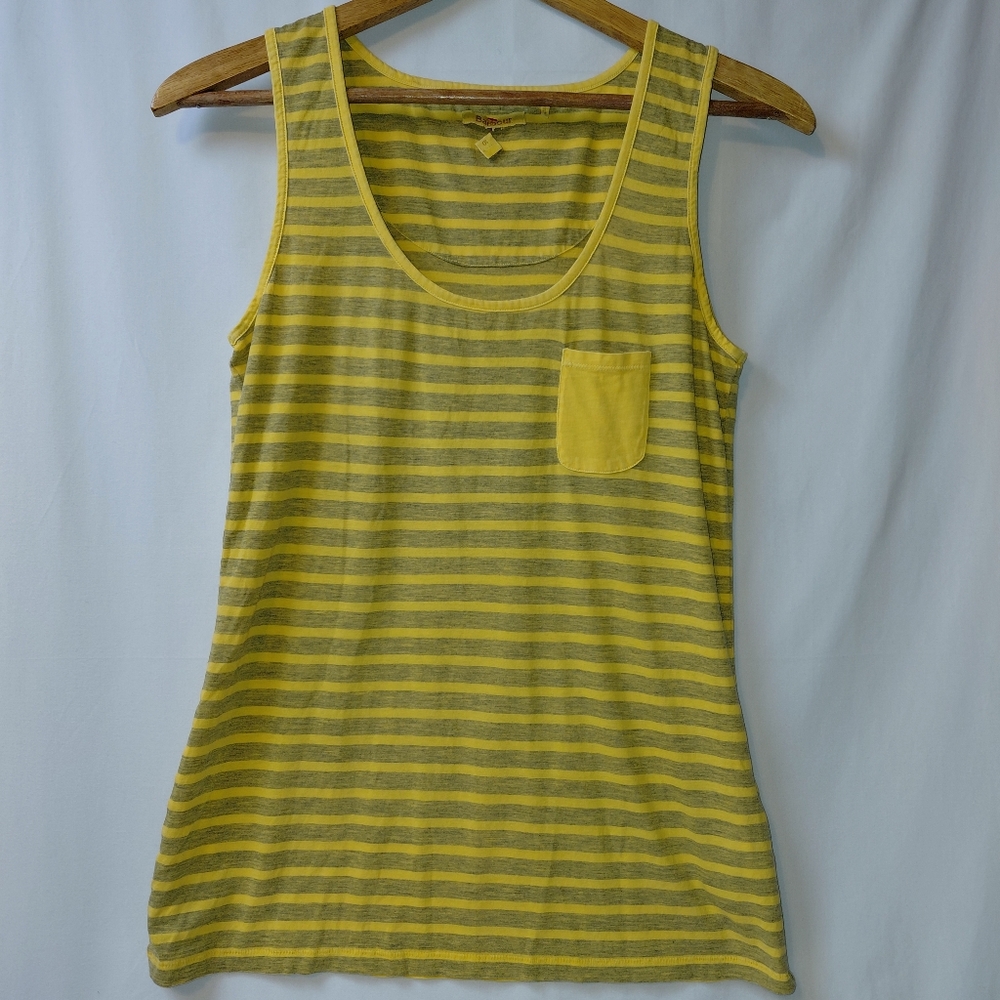 Barbour‎ Agnes Vest Women's Sz 10 Striped Gray Yellow Tank Top